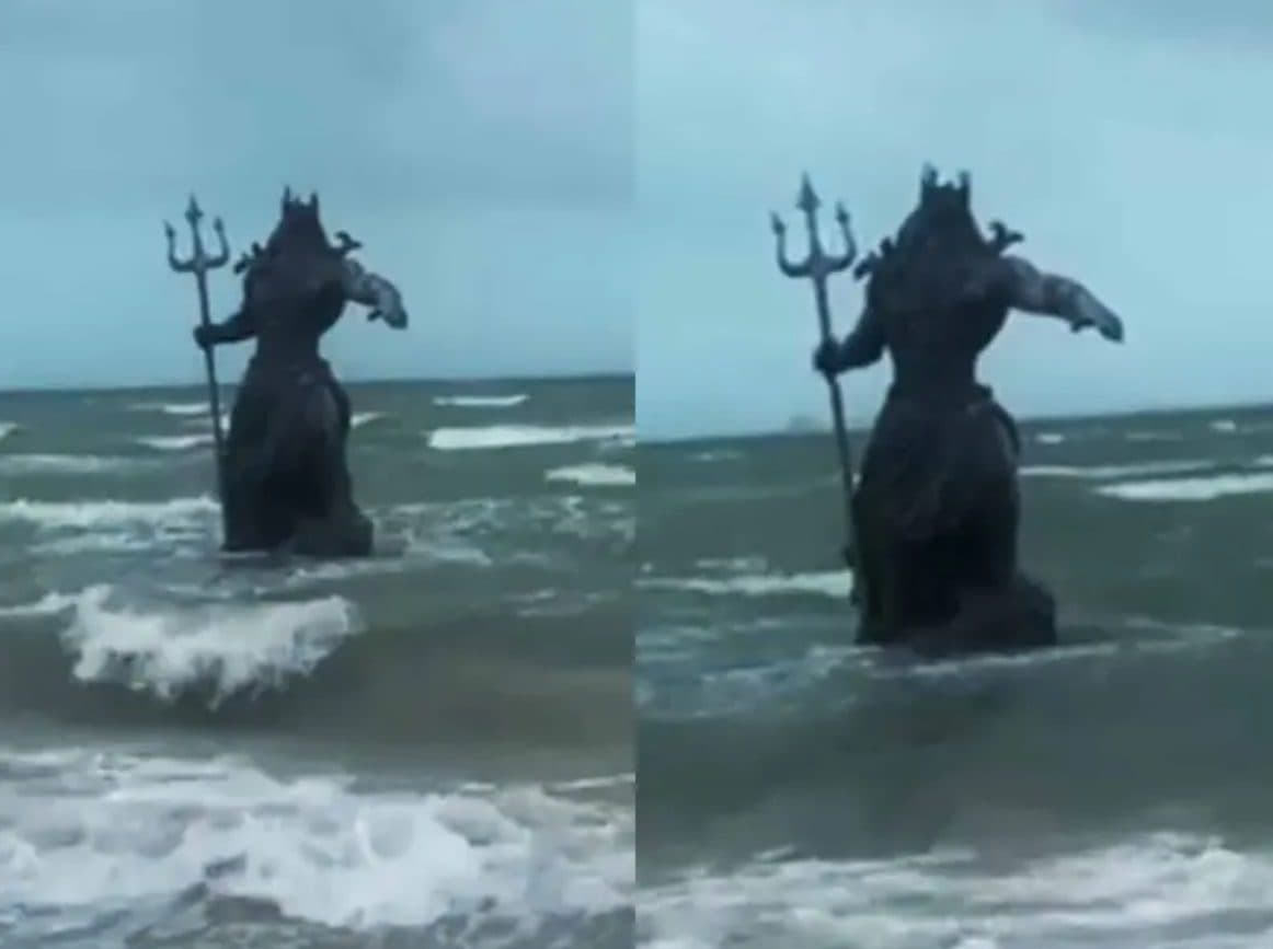 ¿Cómo sobrevivió la estatua de Poseidón a la fuerza del huracán ‘Beryl’?