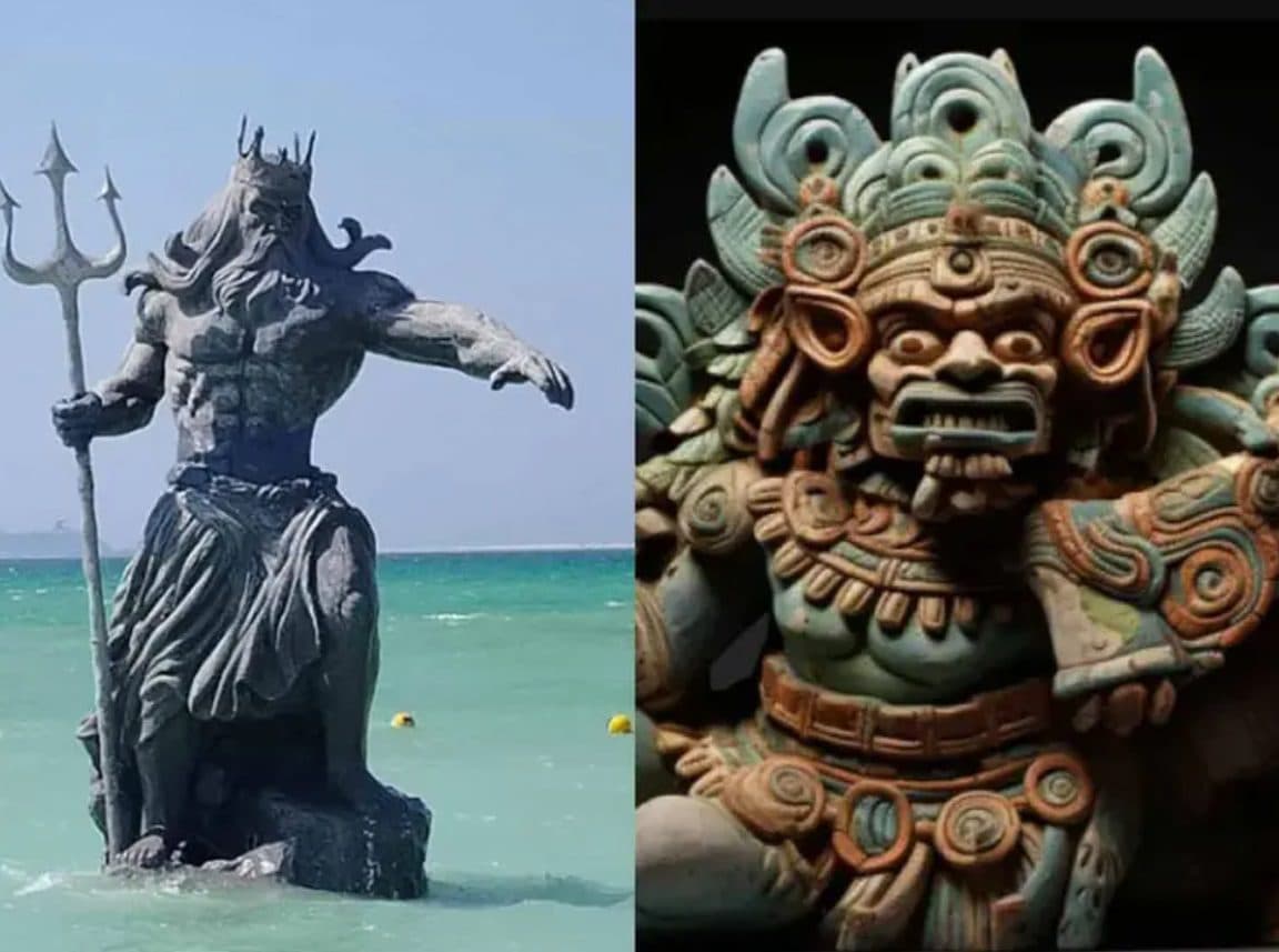 Yucatecos planean “derribar” estatua de Poseidón y entregar sus restos a dios maya