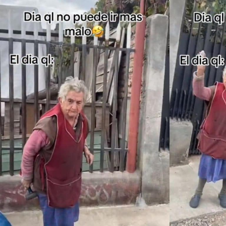 Viejita golpea con martillo el auto de un joven