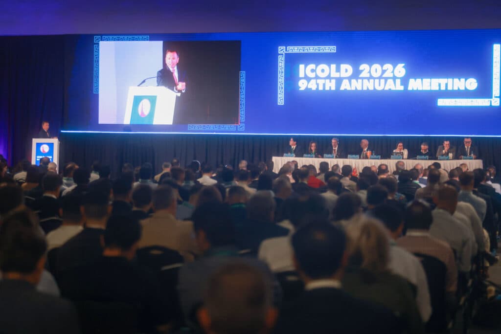Pablo Lemus, Gobernador de Jalisco, durante su discurso en la inauguración del 94ª Congreso Anual de ICOLD 2026 en Expo Guadalajara.